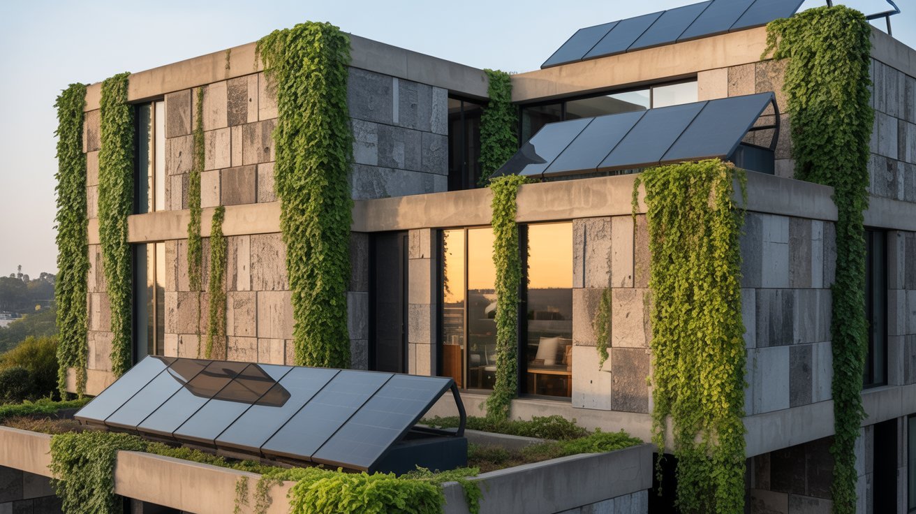 Sustainable CBS building with eco friendly construction features.