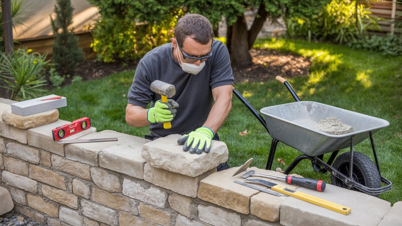 DIY stone construction project.