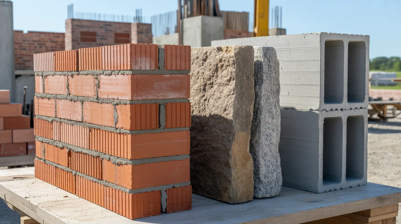 Different masonry materials used for comparing cost and strength