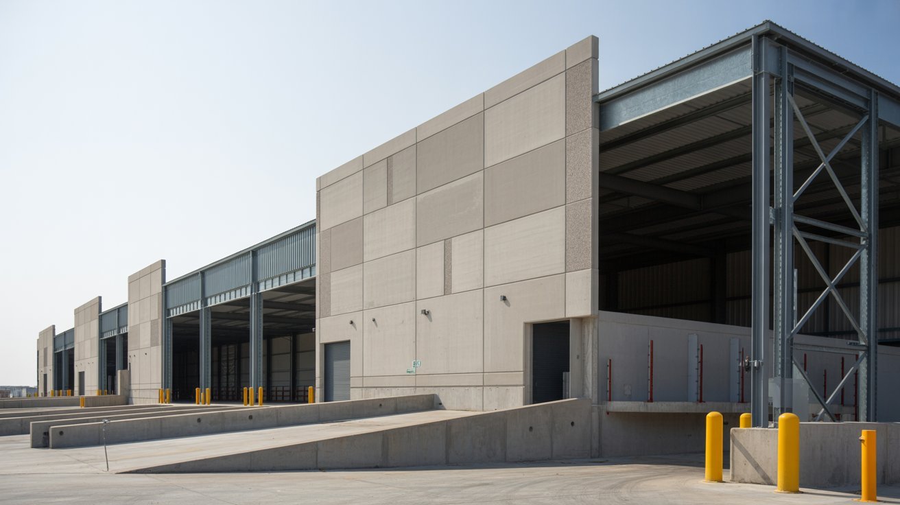 Commercial and industrial buildings made with CBS construction.