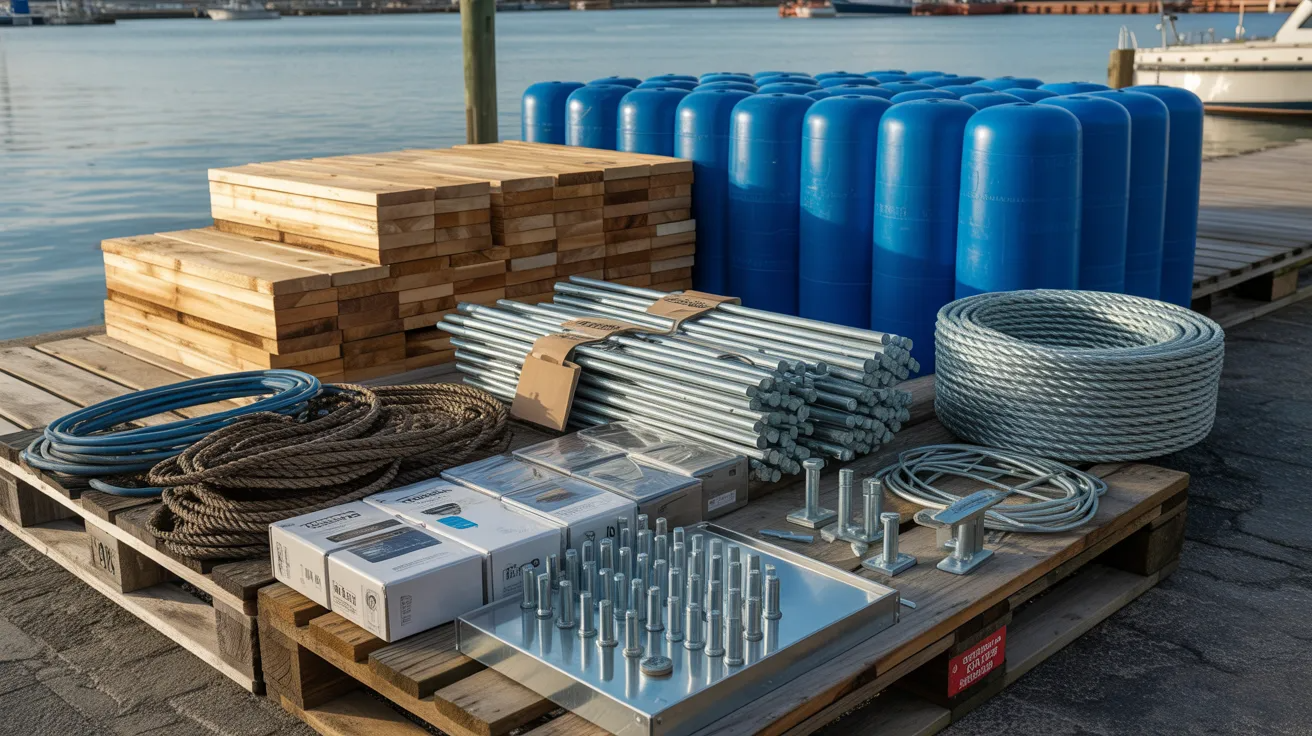 Materials required for building a floating dock