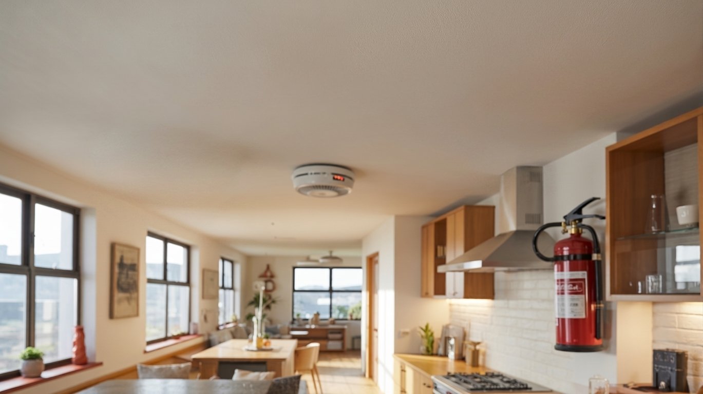 Home safety and ventilation systems installed in a modern residential building.