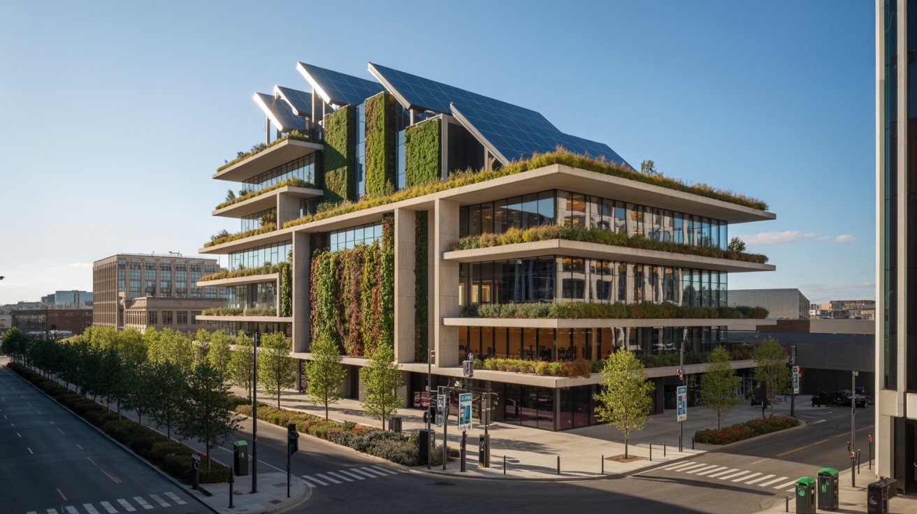 Green building innovations in modern CBS construction.
