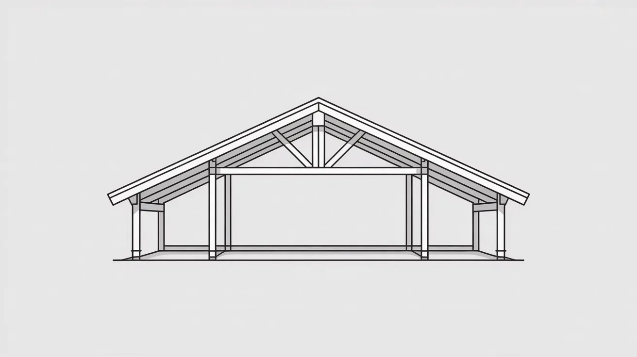Mono roof truss diagram showing single-slope design for additions and porches