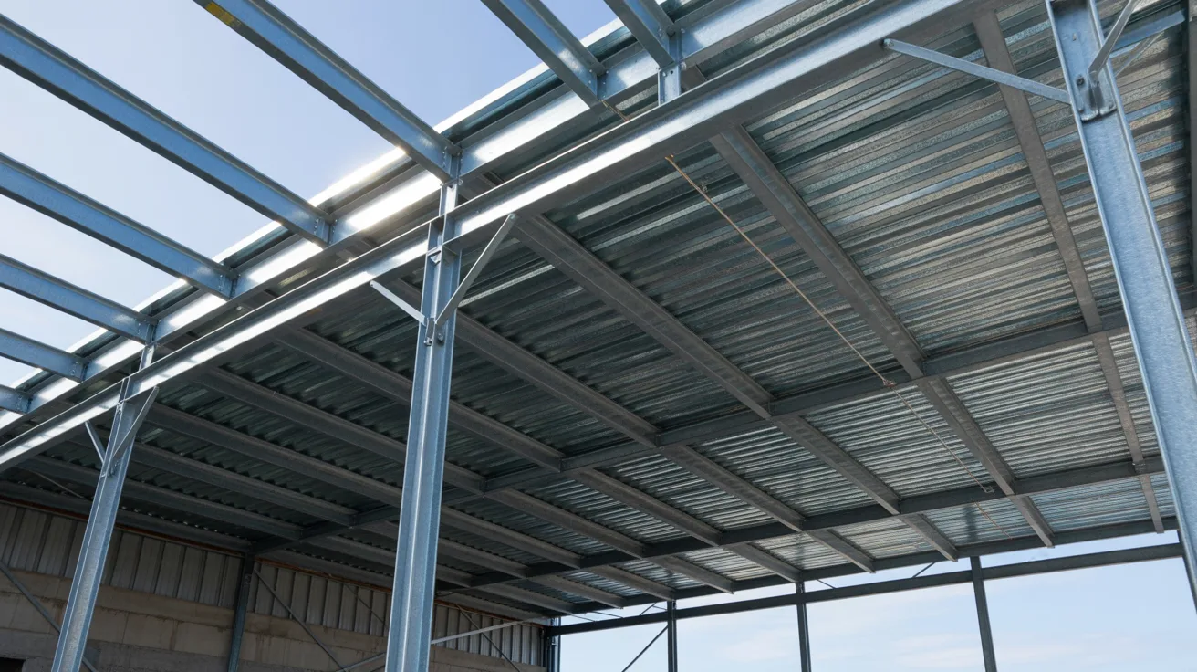 Roof purlins supporting metal roofing sheets