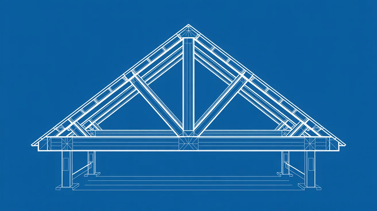 Howe roof truss diagram showing vertical and inward-sloping diagonal members