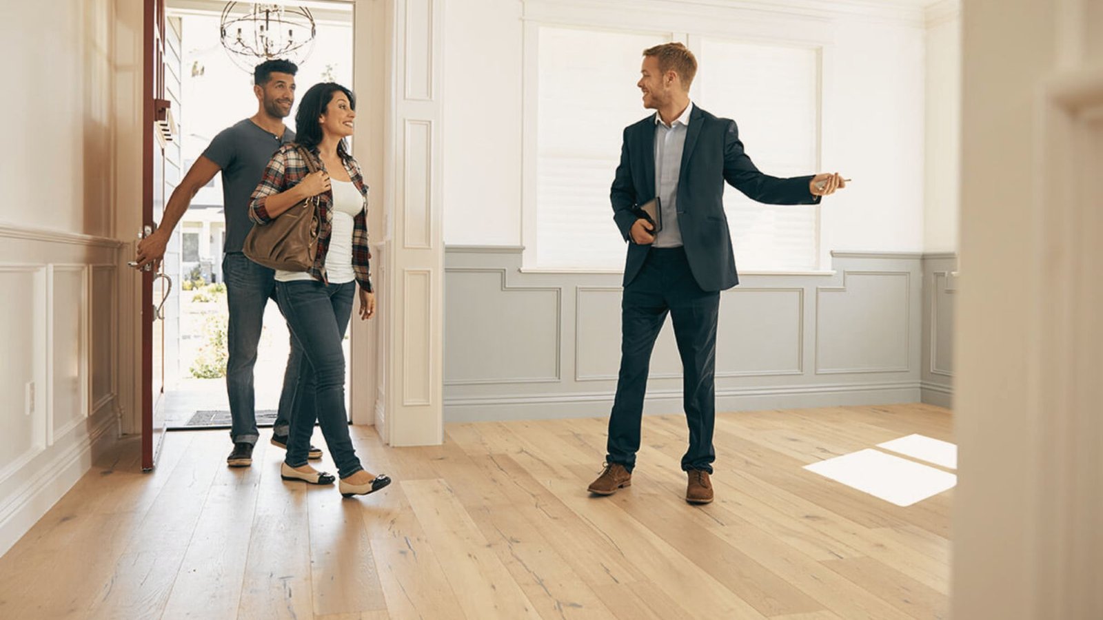 Family moving into their newly built home on move-in day