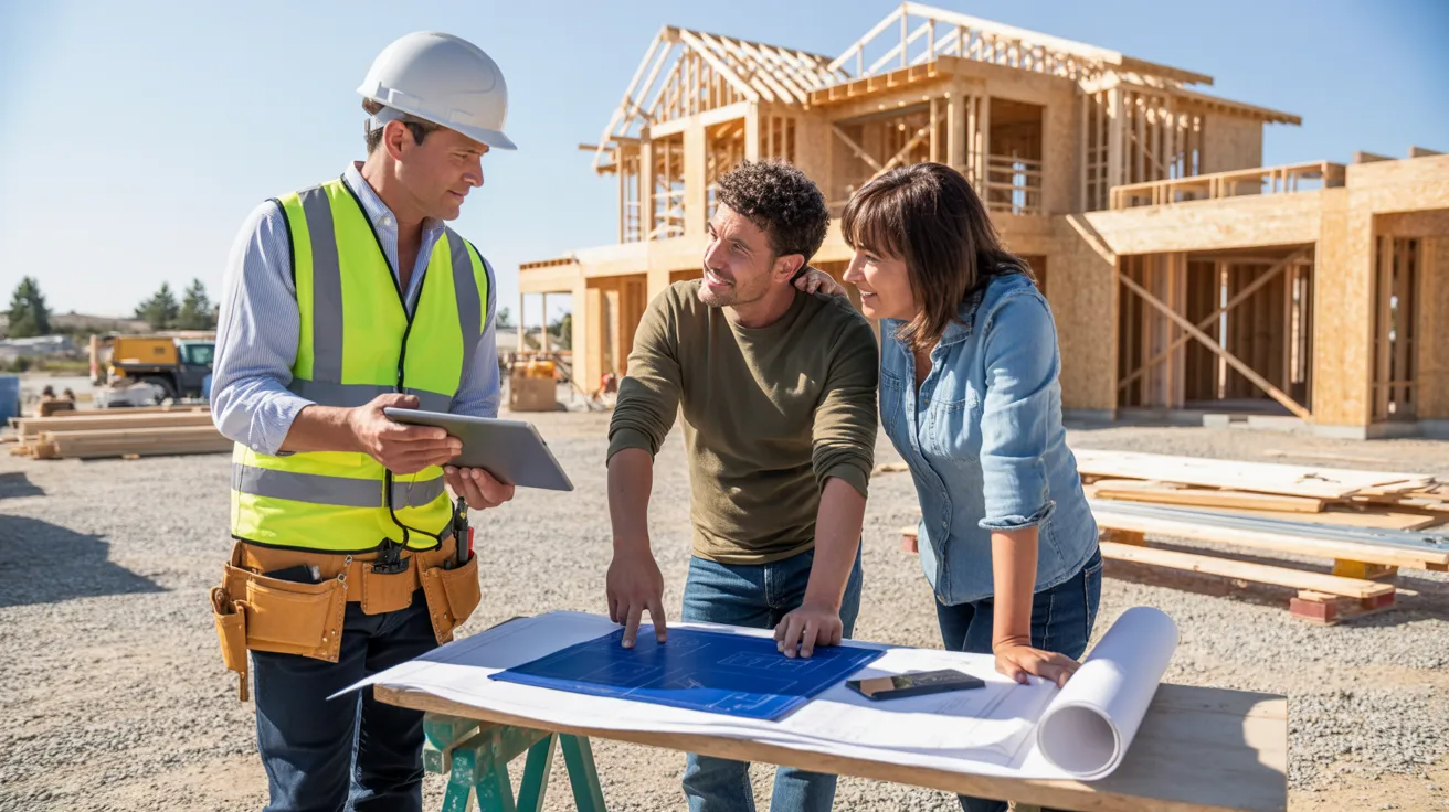 Construction manager communicating project updates to clients
