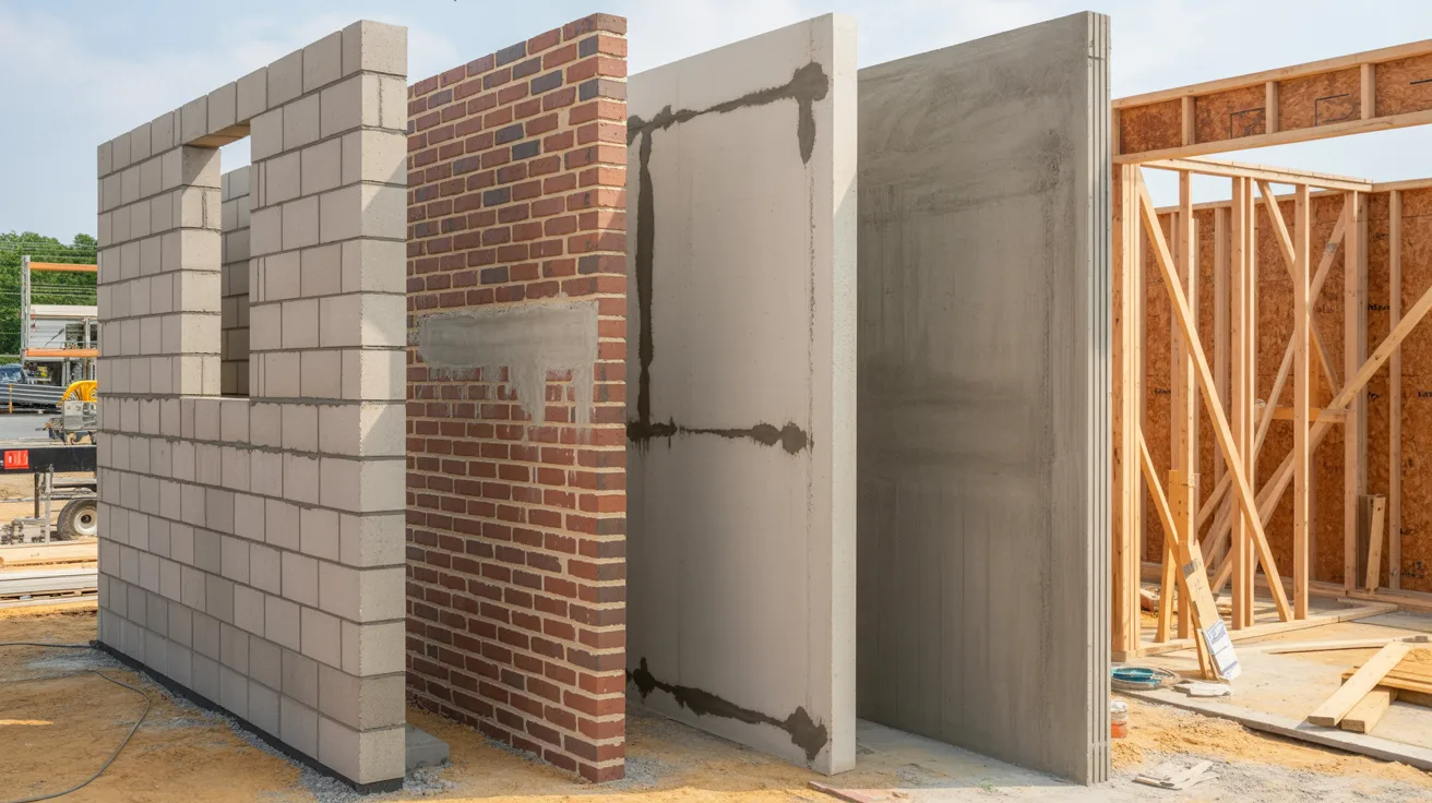Different types of concrete masonry unit blocks used in construction