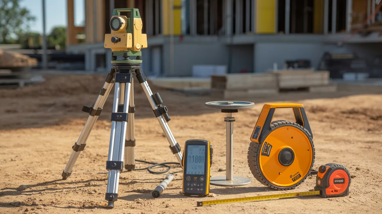 Professional tools used for measuring land