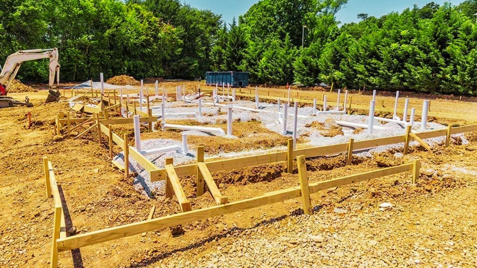 New construction of plumbing.