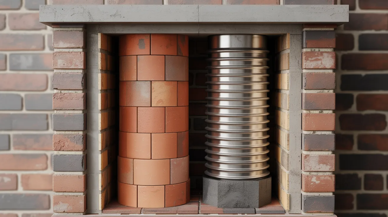 Clay and steel flue options for masonry fireplaces