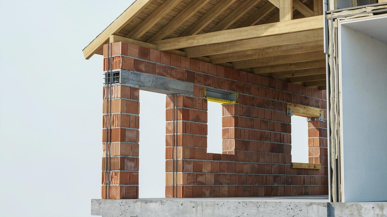 Load-bearing wall openings supported by lintels that redirect structural loads into the foundation.
