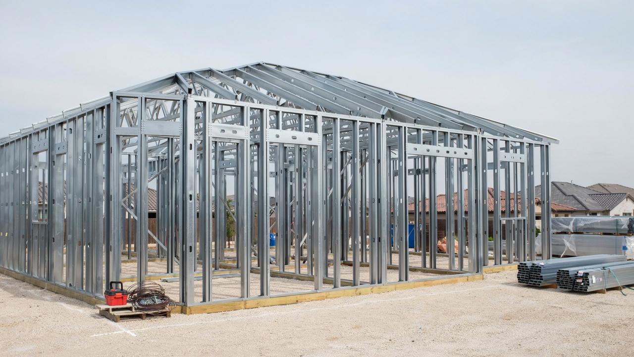 Professionally assembled light gauge steel frame showing precise alignment, secure connections, and quality construction.