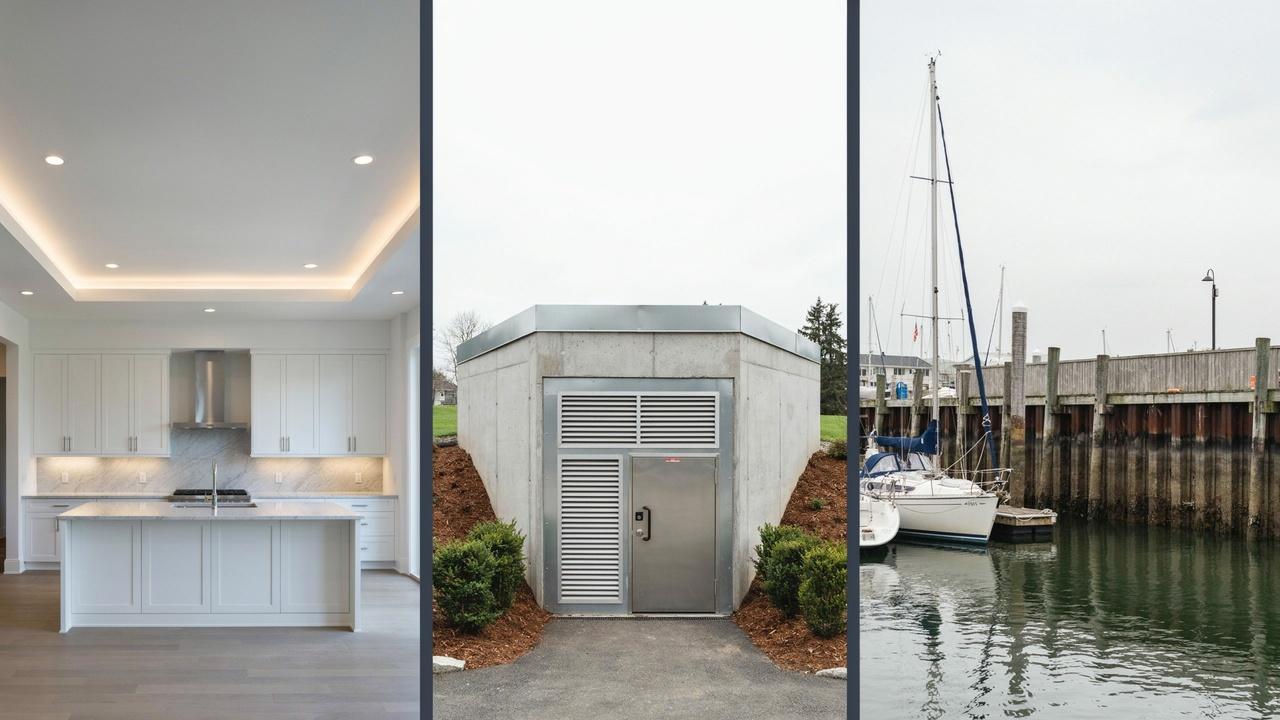 Common locations where bulkheads are used in construction.