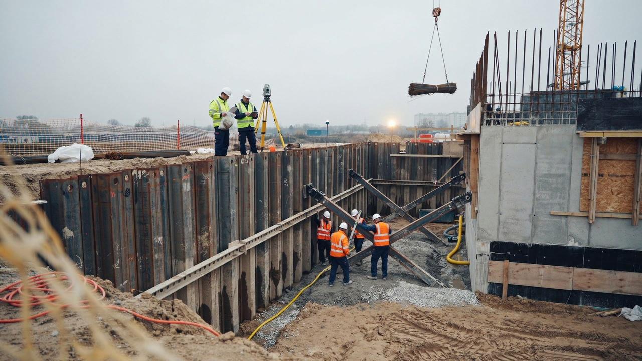 Shoring transfers soil and structural loads through engineered temporary support systems