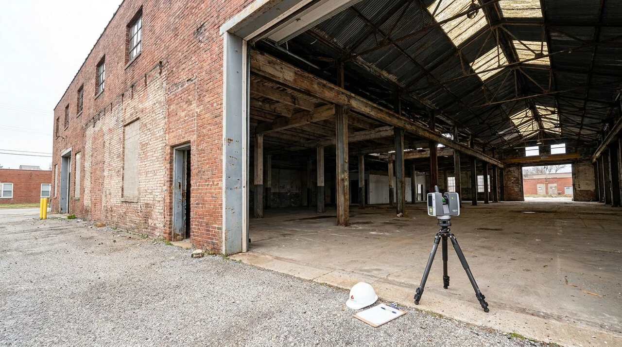 Commercial masonry building classified as joisted masonry construction.